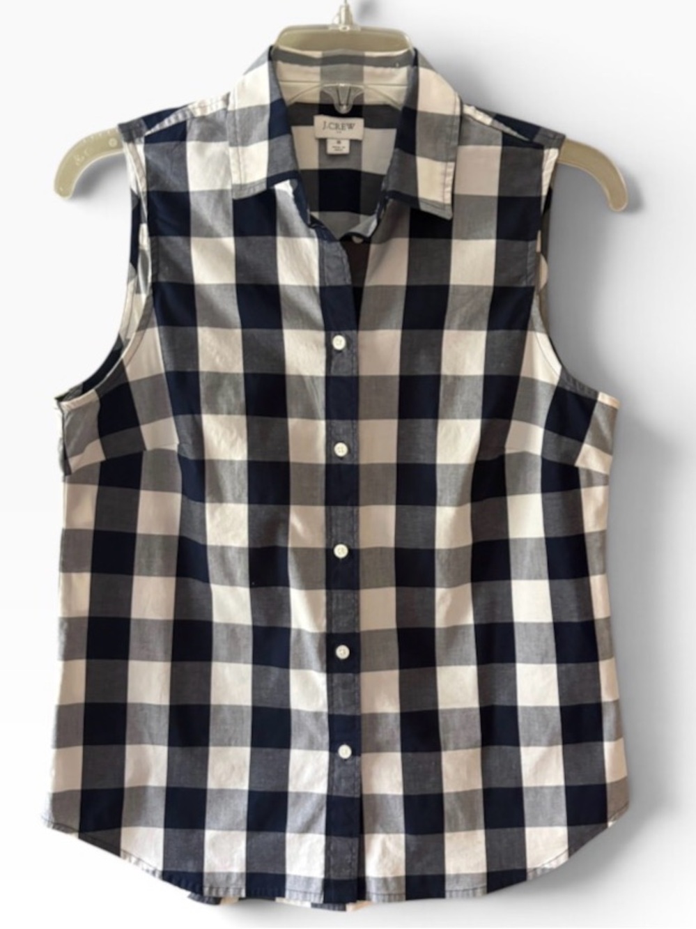 NWOT J. Crew Sleeveless cotton-blend poplin shirt in signature fit Size S